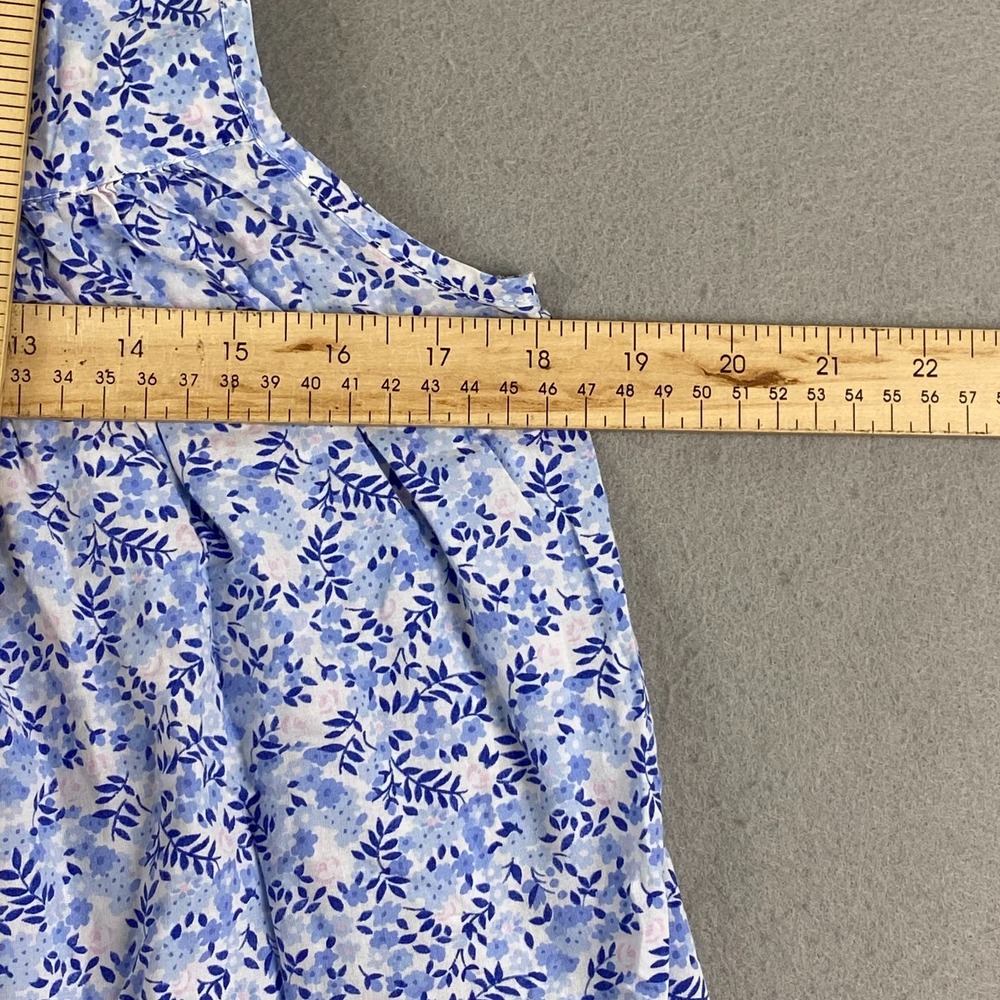 Eileen West Cotton Lawn Chemise Nightgown XS flower buttons lace cottage blue - Picture 14 of 16